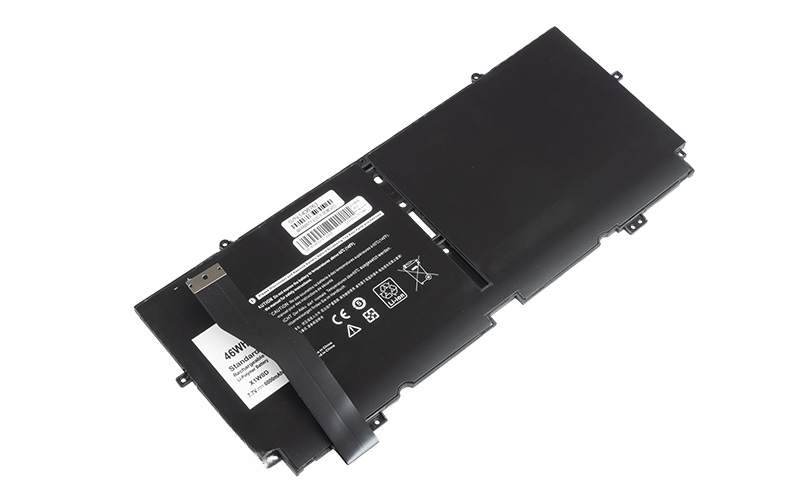 52TWH X1W0D XX3T7 DD9VF MM6M8 Battery for Dell XPS 13 7390 2-IN-1 9310 2-IN-1 (7.7V 46Wh 4-Cell Li-Poly) – Front view top 45° angle