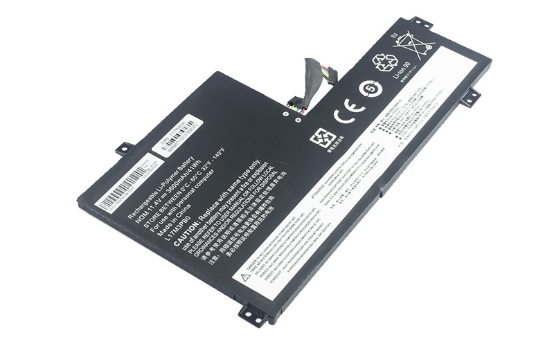 5B10Q38232 L17L3PB0 L17M3PB0 Battery for Lenovo 100e Chromebook (11.4V 41Wh 3-Cell Li-Poly) – Front view top 45° angle
