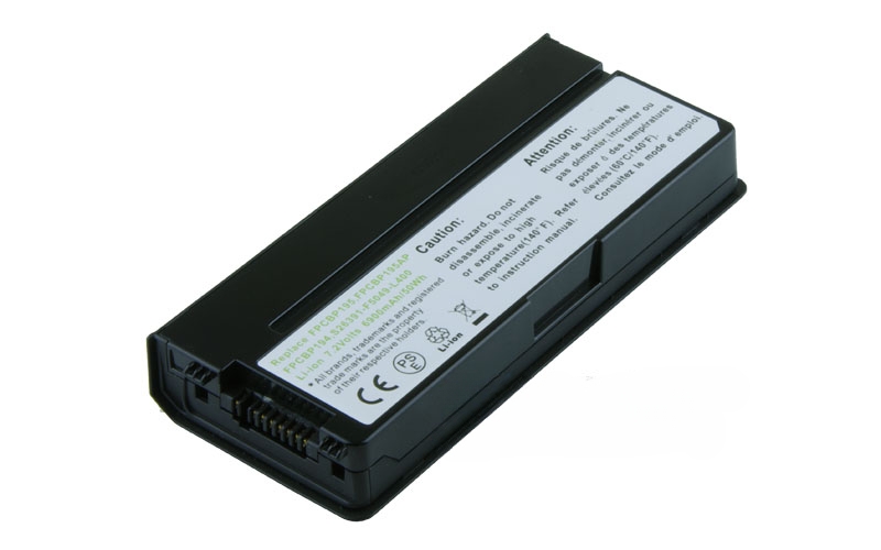 7.2V 6900mAh/50Wh 6-Cell Battery for Fujitsu Siemens LifeBook P8010 P8020 (P/N: FPCBP194 FPCBP195 FPCBP195AP) – Front view top 45° angle