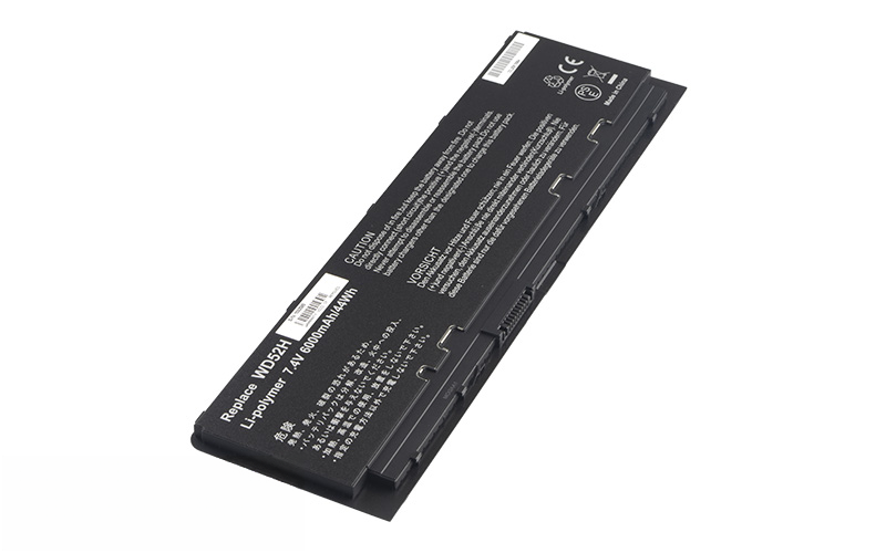 7.4V 44Wh Li-Polymer Battery for Dell Latitude E7240 E7250(P/N: WD52H) – Front view top 45° angle