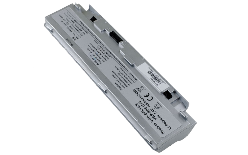 7.4V 4800mAh/36Wh Li-Polymer Battery for Sony VAIO&nbsp;VGN-P33GK/W&nbsp;VGN-P35GK/J&nbsp;VGN-P45GK/W&nbsp;VGN-P50/W&nbsp;VGN-P530H/W&nbsp;VGN-P70H/W&nbsp;VGN-P710T/G&nbsp;VGN-P72K/W&nbsp;VGN-P730A/W (P/N:&nbsp;VGP-BPL15/S VGP-BPS15/S)&nbsp;No BIOS upgrade installation required – Front view top 45° angle