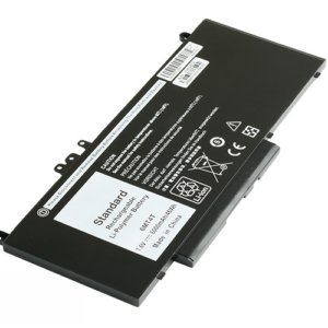 7.4V 53Wh Li-Polymer Battery for Dell Latitude E5270 E5470 E5570 Precision 3510 (P/N: 6MT4T 079VRK 0HK6DV 0TXF9M) – Front view top 45° angle