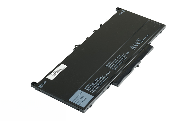 7.6V 55Wh Li-Polymer Battery for Dell Latitude E7270 E7470 (P/N: MC34Y J60J5 0MC34Y 242WD) – Front view top 45° angle