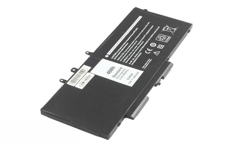 7.6V 62Wh 4-Cell Li-Polymer Battery for Dell Latitude 5480 5490 5580 5590 (P/N: GJKNX DY9NT 0DY9NT 5YHR4 451-BBZG) – Front view top 45° angle