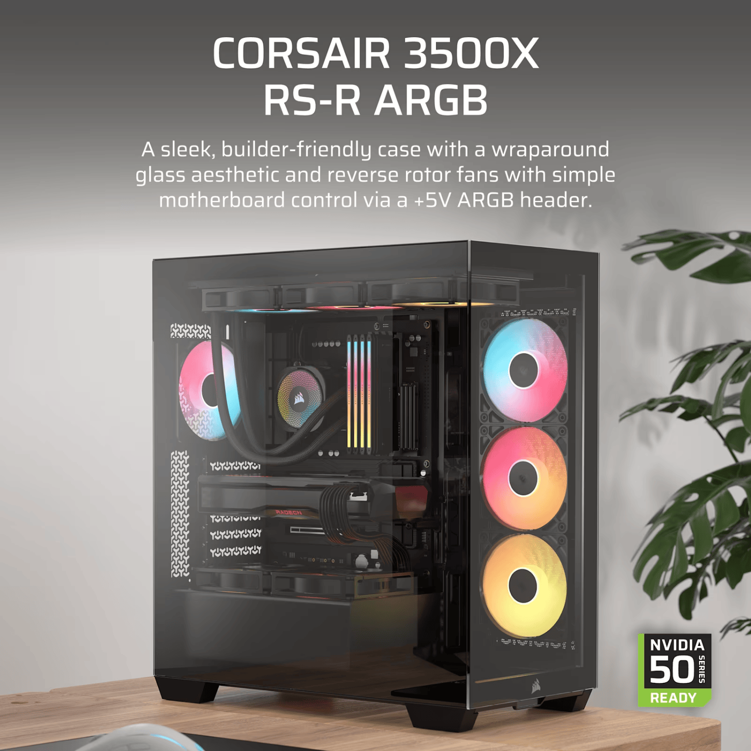 CC 9011322 WW Corsair 3500X RS R ARGB Mid Tower PC Cas wr 02