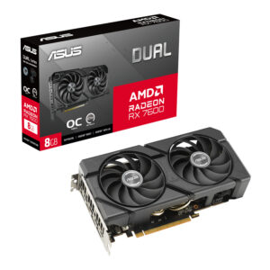 DUAL RX7600 O8G EVO ASUS Dual Radeon RX 7600 EVO OC Edition 8GB GDDR6 Graphics Card wr 01a