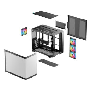 R CG530U BKAGA4 G DeepCool CG530U 4F ATX Gaming Chassis Black wr 07a