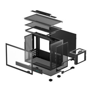 R CH160 BKNGM0 G DeepCool CH160 PLUS Micro ATX Chassis Black wr 07a