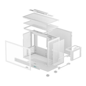 R CH160 WHNGM0 G DeepCool CH160 PLUS Micro ATX Chassis White wr 07a