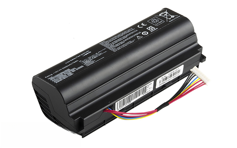 A42N1403 battery (15V 78Wh 8-Cell) for ASUS ROG G751J G751JL G751JM G751JY GFX71J GFX71JY – Front view top 45° angle
