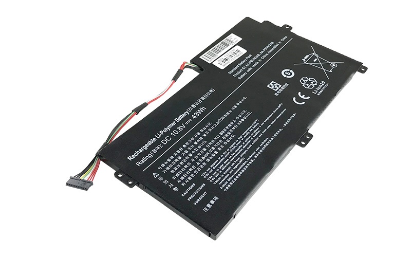 AA-PBVN3AB Battery for Samsung Series 3 NP370R5E NP370R4E Series 5 NP510R5E ATIV Book 4 NP470R5E (10.8V 32Wh 3-Cell Li-Polymer) – Front view top 45° angle