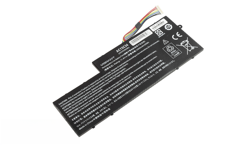 AC13C34 Battery for Acere Aspire V5-122P V5-132P ES1-111M E3-111 E3-112 (11.4V 24Wh 3-Cell Li-Poly) – Front view top 45° angle