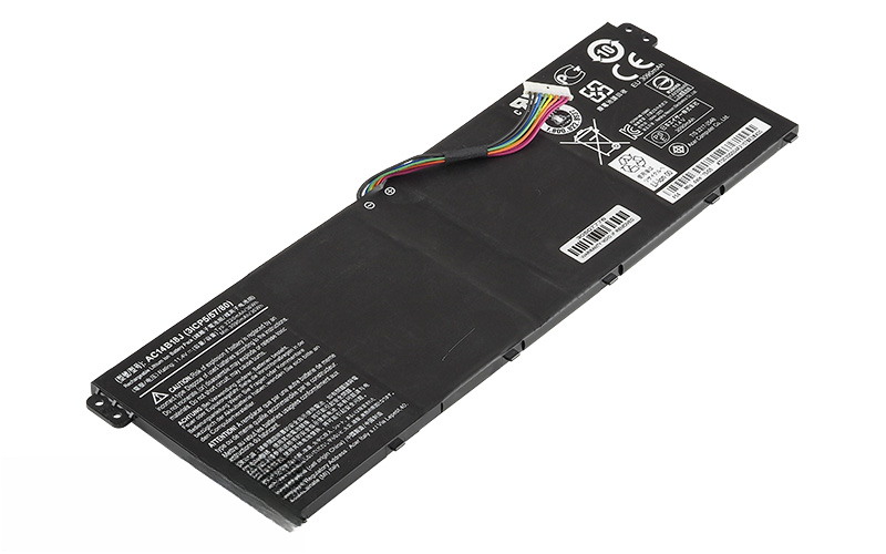 AC14B18J battery for Acer Aspire ES1-512 E5-571 E3-111 V3-111 V5-132 (11.4V 41Wh 3-Cell Li-Poly) – Front view top 45° angle