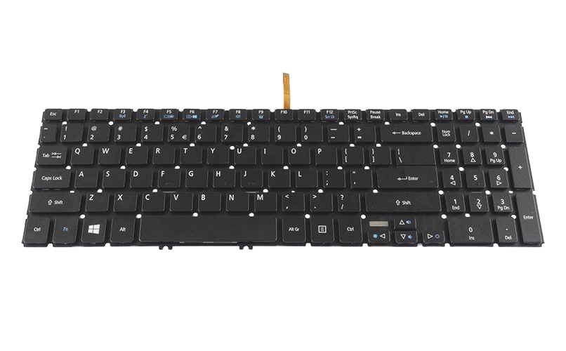 Acer Aspire M5-583P Keyboard – Front view – keys & layout