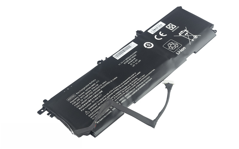 AD03XL 921439-855 HSTNN-DB8D 921409-271 Battery for HP Envy 13-ad000 13-ad003ng 13-ad113tx 13-ad150nz (11.1V 43Wh 3-Cell Li-Poly) – Front view top 45° angle
