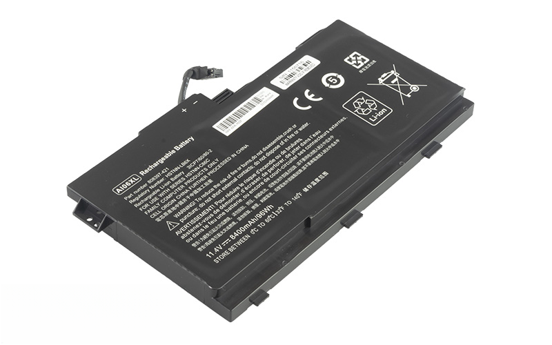 AI06XL HSTNN-LB6X 808397-421 808451-001 Battery for HP ZBook 17 G3 (11.4V 95Wh 6-Cell Li-Polymer) – Front view top 45° angle