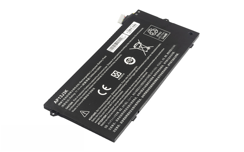 AP13J3K AP13J4K KT00304001 Battery for Acer Chromebook C720-2420 C720-3871 (11.1V 38Wh 3-Cell Li-Polymer with short connector cable) – Front view top 45° angle