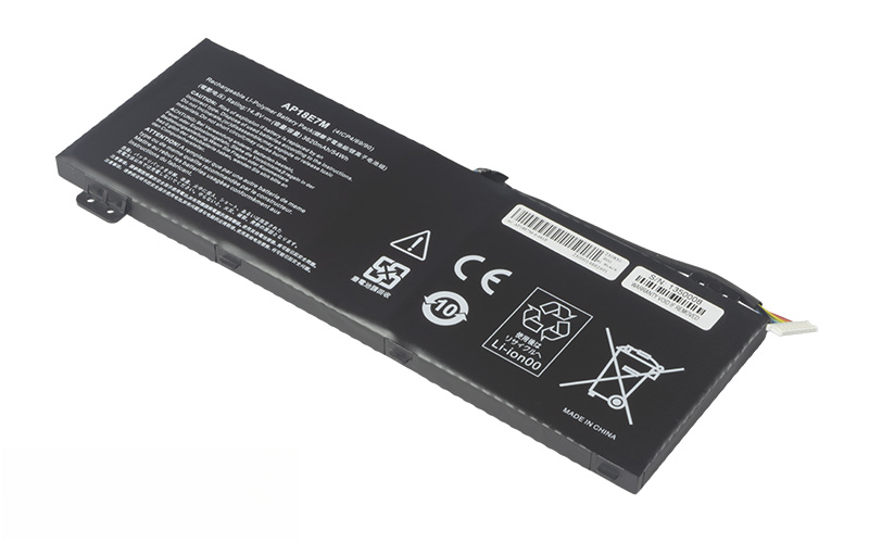 AP18E8M AP18E7M Battery for Acer Nitro 5 AN515-45 AN515-54 AN515-55 AN515-43 AN517-51 (14.8V 54Wh 4-Cell Li-Poly) – Front view top 45° angle