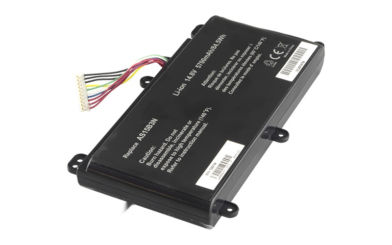 AS15B3N KT.00803.005 Battery for Acer Predator 17 G9-791 G9-792 G9-793 15 G9-591 G9-592 G9-593 (14.8V 84Wh 8-Cell) – Front view top 45° angle