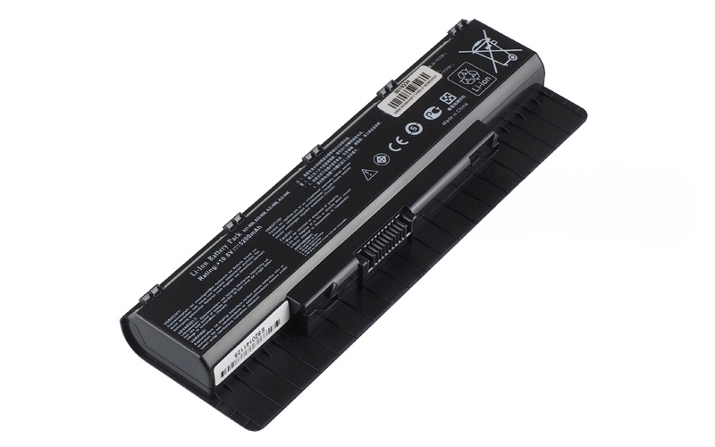 ASUS N46 N56 N76 Battery (P/N: A31-N56 A33-N56 A32-N56 A32-N46) 10.8V 56Wh 6-Cell – Front view top 45° angle
