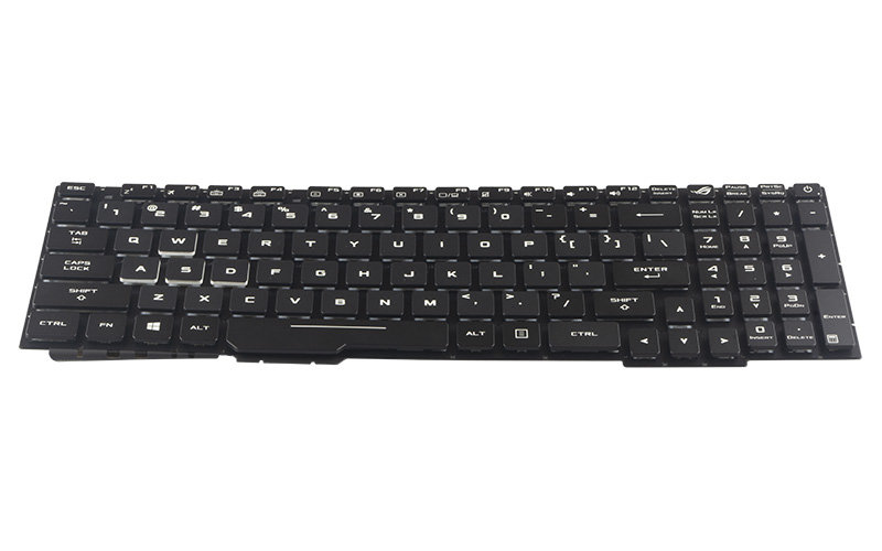 ASUS ROG GL753VD Keyboard – Front view – keys & layout