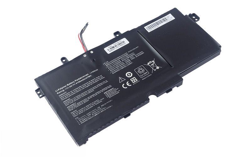 B31N1402 Battery for ASUS N591LB Q551L Q551LN (11.4V 47Wh 3-Cell Li-Poly) – Front view top 45° angle