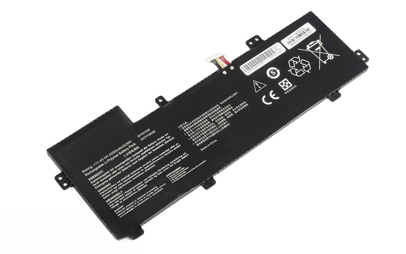 B31N1534 0B200-02030100 Battery for ASUS ZenBook UX510UX UX510UW (11.4V 52Wh 3-Cell Li-Poly) – Front view top 45° angle
