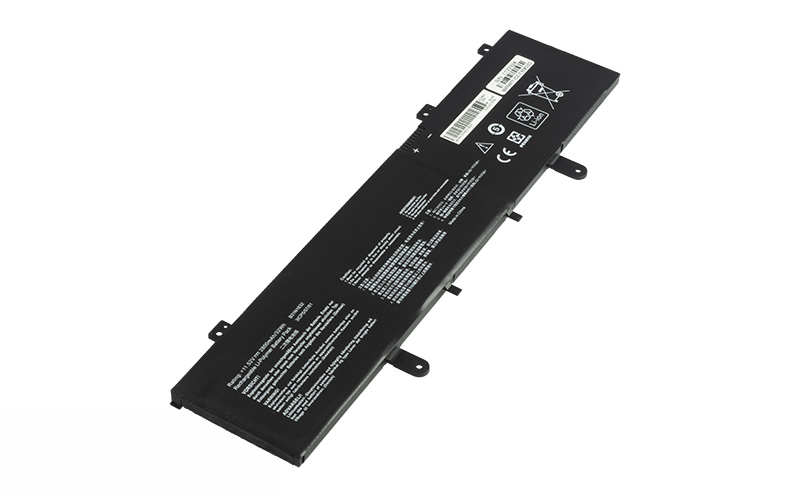 B31N1632 Battery for ASUS VivoBook 14 S4100U S4000U ZenBook X405U (11.52V 31Wh 3-Cell Li-Poly) – Front view top 45° angle