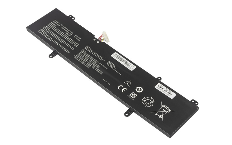 B31N1707 Battery for ASUS S4200U VivoBook S14 S410UA S410UN (11.4V 41Wh 3-Cell Li-Poly) – Front view top 45° angle