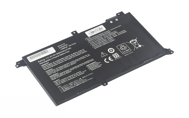 B31N1732 Battery for ASUS VivoBook X430UA X430UN X430FA S14 S430UA S430FA (11.4V 41Wh 3-Cell Li-Poly) – Front view top 45° angle