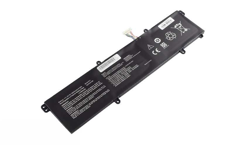 B31N1911 C31N1911 Battery for Vivobook 15 M1502 X421DA Vivobook Flip 14 TP470EA (11.4V 41Wh 3-Cell Li-Poly) – Front view top 45° angle
