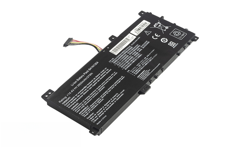 B41N1304 Battery for ASUS V451LN V451LA S451LA (14.4V 37Wh 4-Cell Li-Poly) – Front view top 45° angle