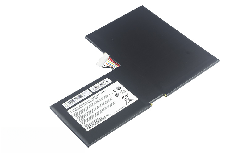 BTY-M6F Battery for MSI GS60 2PC 2PE 2PL 1QC 2QE Ghost Pro-606 MS-16H2 PX60 6QE (11.4V 52Wh 3-Cell Li-Poly) – Front view top 45° angle