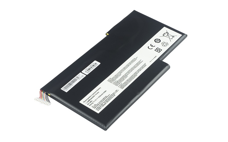 BTY-M6J Battery for MSI Stealth Pro GS63VR 6RF GS73VR MS-16K2 (11.1V 63Wh 3-Cell Li-Poly) – Front view top 45° angle