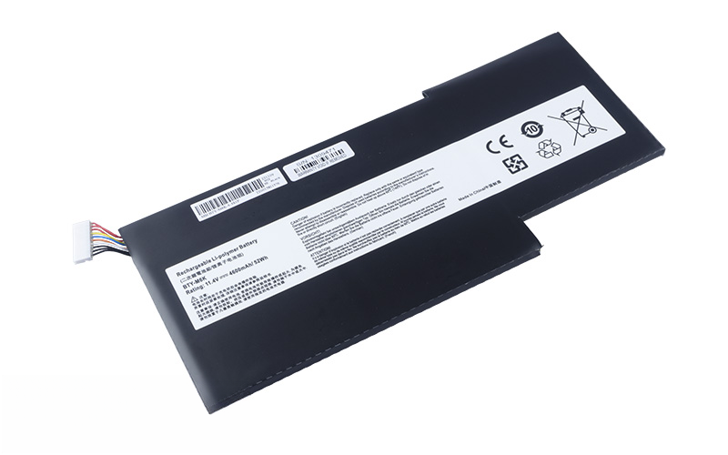 BTY-M6K BTY-M6J BTY-U6J Battery for MSI GS63VR 6RF GE72VR 7RG MS-16K3 MS-16K4 (11.4V 49Wh 3-Cell Li-Poly) – Front view top 45° angle