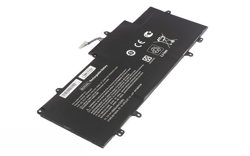 BU03XL HSTNN-IB7F 816609-005 BU03037XL Battery for HP Chromebook 14 G4 14-ak series (11.4V 32.5Wh 3-Cell Li-Polymer) – Front view top 45° angle