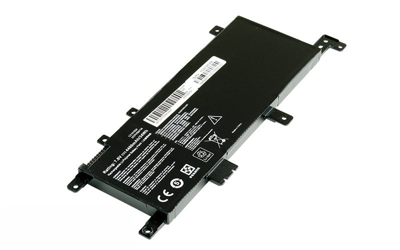 C21N1634 Battery for ASUS VivoBook A580U FL5900L X542U FL8000U R542U (7.4V 35Wh 2-Cell Li-Poly) – Front view top 45° angle