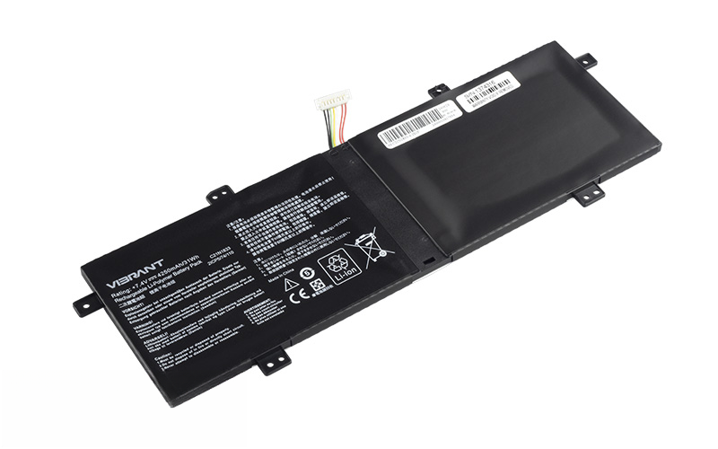 C21N1833 Battery for ASUS Zenbook 14 UX431FL (7.4V 32Wh 2-Cell Li-Poly) – Front view top 45° angle