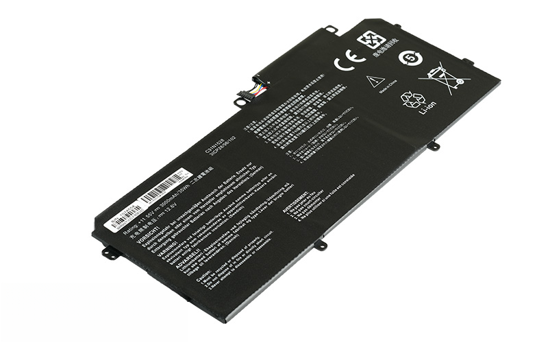 C31N1528 Battery for ASUS Zenbook Flip UX360C UX360CA (11.55V 33Wh 3-Cell Li-Polymer) – Front view top 45° angle
