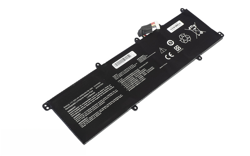 C31N1622 Battery for ASUS ZenBook UX3430UA UX430UA UX530UQ UX530UX (11.55V 39Wh 3-Cell Li-Poly) – Front view top 45° angle
