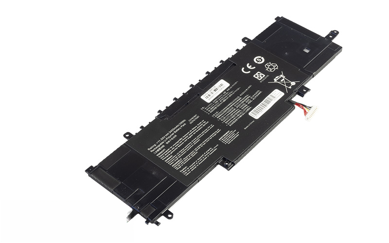 C31N1841 Battery for ASUS ZenBook 13 UX334FL ZenBook 14 UX434DA UX434FL UX434FA (11.55V 39Wh 3-Cell Li-Poly) – Front view top 45° angle