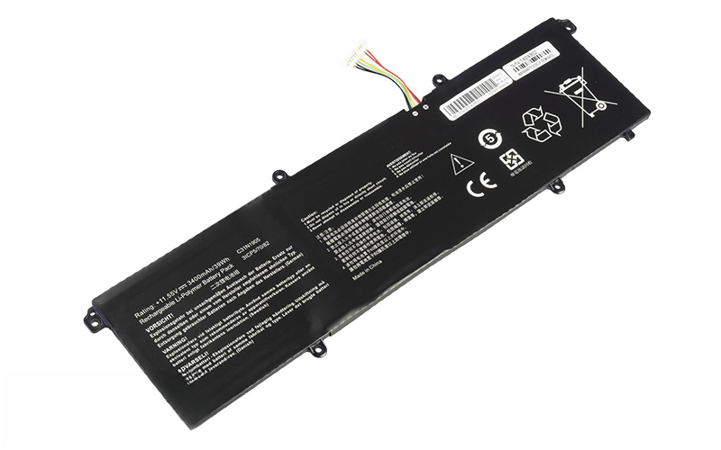C31N1905 Battery for ASUS S4600F VivoBook Pro 14 OLED M3400QA S15 S533F (11.55V 39Wh 3-Cell Li-Poly) – Front view top 45° angle