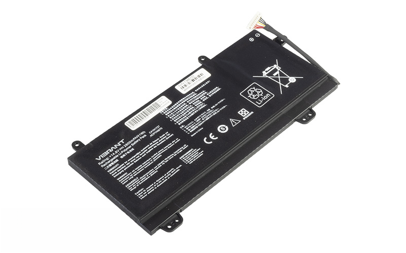 C41N1727 Battery for ASUS ROG GU501GM ROG Zephyrus GM501G (14.8V 41Wh 4-Cell Li-Poly) – Front view top 45° angle