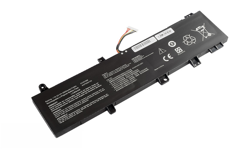 C41N1906-1 Battery for ASUS TUF Gaming F15 FX506HM A15 FA506QM (15.2V 74Wh 3-Cell Li-Poly) – Front view top 45° angle