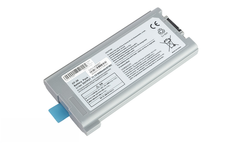 CF-VZSU46 CF-VZSU46AU CF-VZSU71U CF-VZSU72 Battery for Panasonic Toughbook CF-30 CF-31 CF-53 (11.1V 67Wh 9-Cell Li-Poly) – Front view top 45° angle