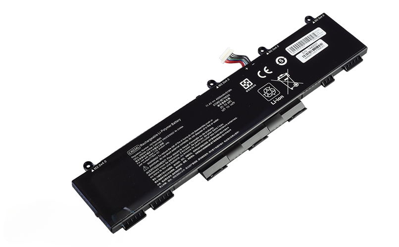 CX03XL L78551-005 L77624-1C2 Battery for HP EliteBook X360 830 G7 G8 (11.4V 51WH 3-Cell Li-Poly) – Front view top 45° angle