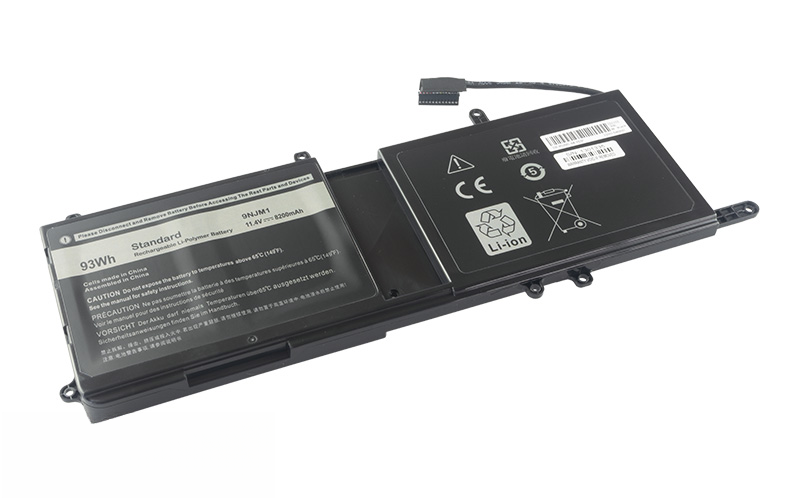Dell Alienware 15 R3 R4 17 R4 R5 Battery (P/N: 9NJM1 0HF250 MG2YH 0546FF 44T2R) - 11.4V 93Wh Li-Polymer – Front view top 45° angle