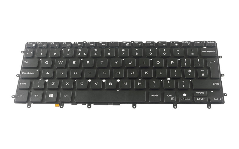 Dell Inspiron 13 7347 7348 7352 7353 7359 Inspiron 15 7547 7548 XPS 13 9343 9350 9360 Keyboard - UK – Front view – keys & layout