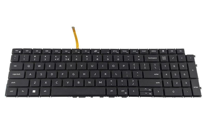Dell Inspiron 15 3511 3515 5510 5515 7510 16 7610 Keyboard (with backlit keys) – Front view – keys & layout