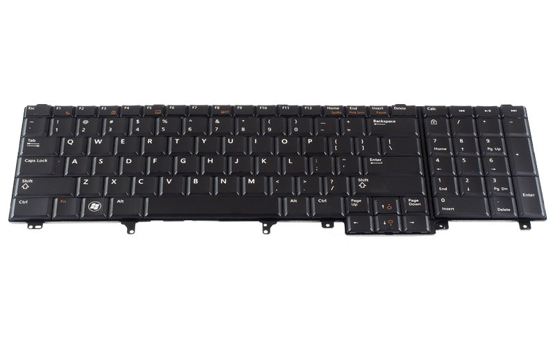 Dell Latitude E6520 E6530 E5520 E5530 Keyboard (P/N: MP-10J13US6886 55010RB00-515-G 0F5YDT) – Front view – keys & layout